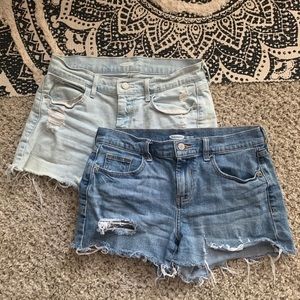 2 Pack Distressed Denim Shorts